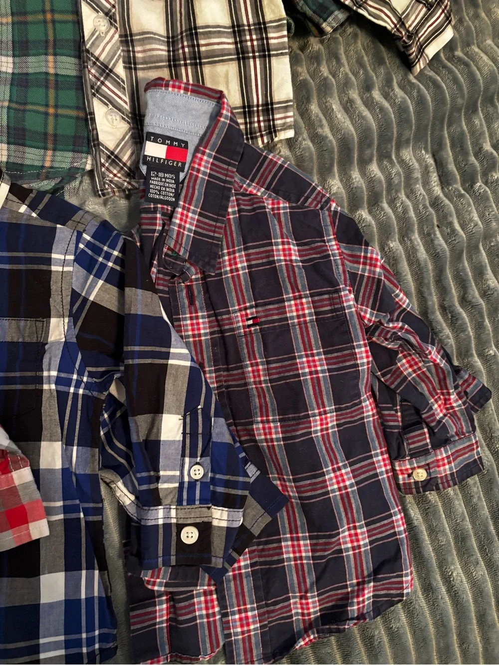 Large lot of Name Brand 12-18 months boys flannel shirts